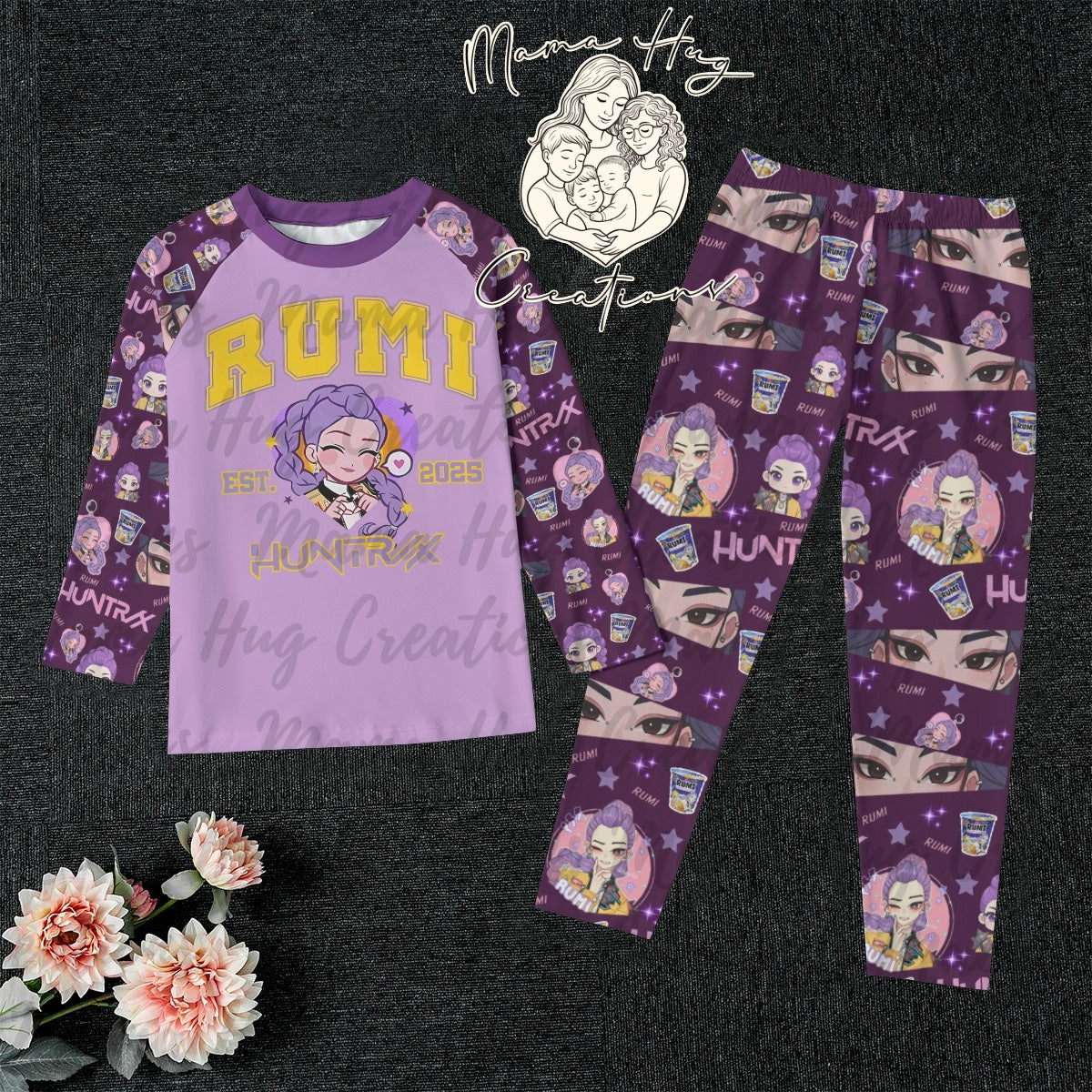 Purple hair, don't care Kids Pajamas