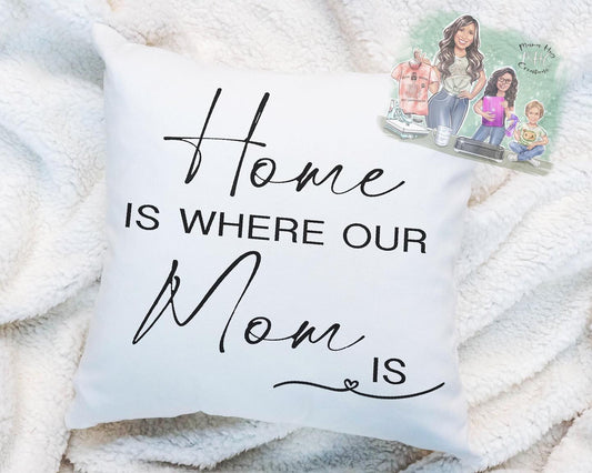 Home is where our Mom is Throw Pillow