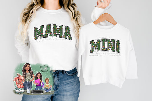 Mama / Mini Cookie Background Shirts