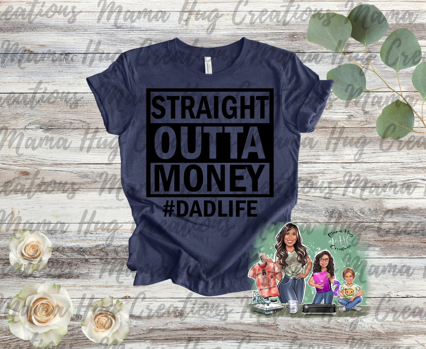 Straight Outta Money Dad Life T-Shirt
