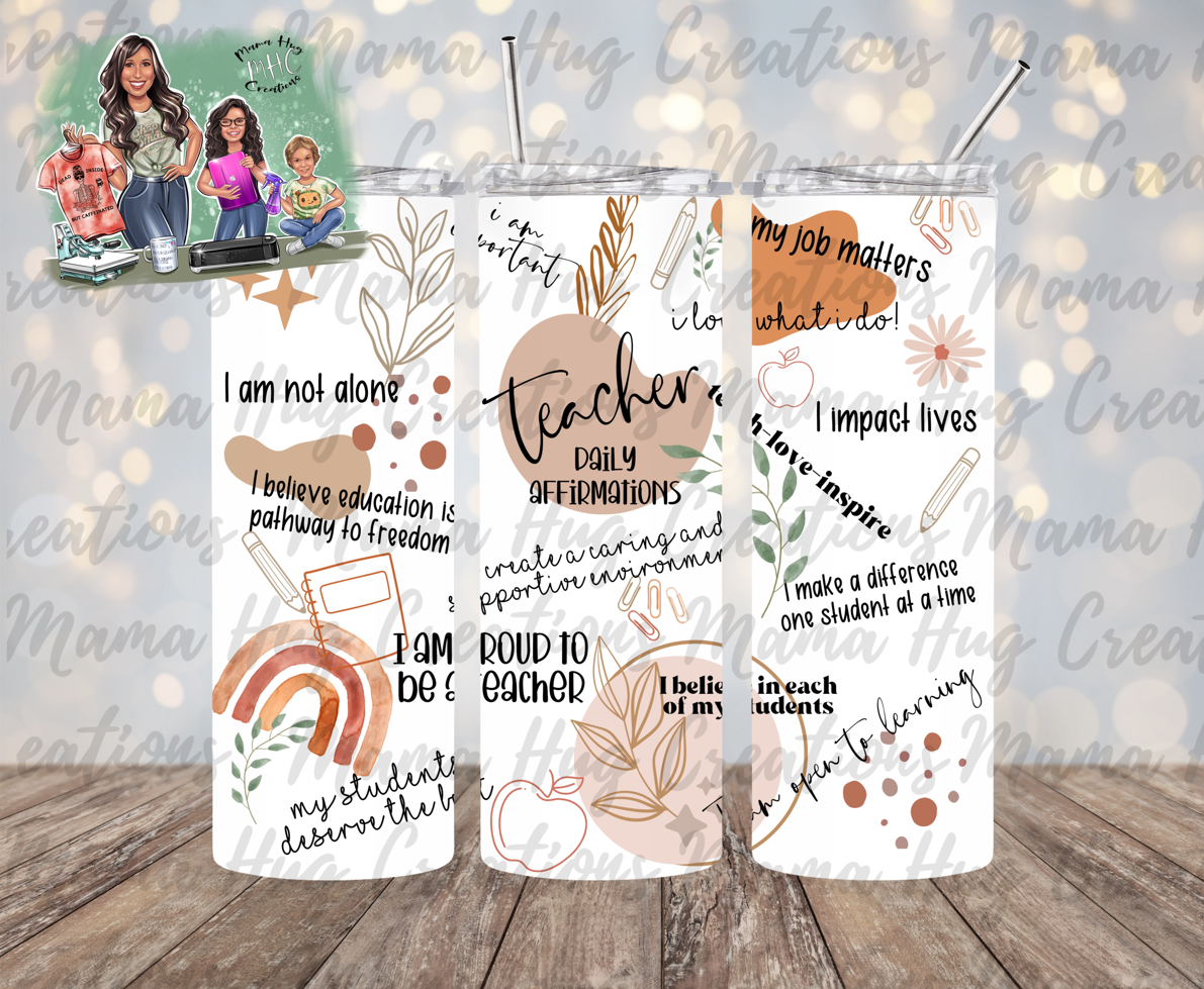 20oz Teacher Affirmations Tumbler